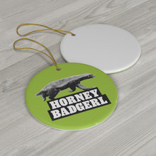 Load image into Gallery viewer, Ceramic Badgerl Ornament (GREEN)
