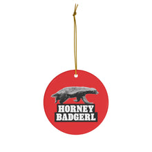 Load image into Gallery viewer, Ceramic Badgerl Ornament (RED)