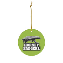 Load image into Gallery viewer, Ceramic Badgerl Ornament (GREEN)